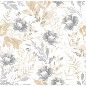 Papel-de-Parede-Floral-Aquarela-Bege-e-Cinza